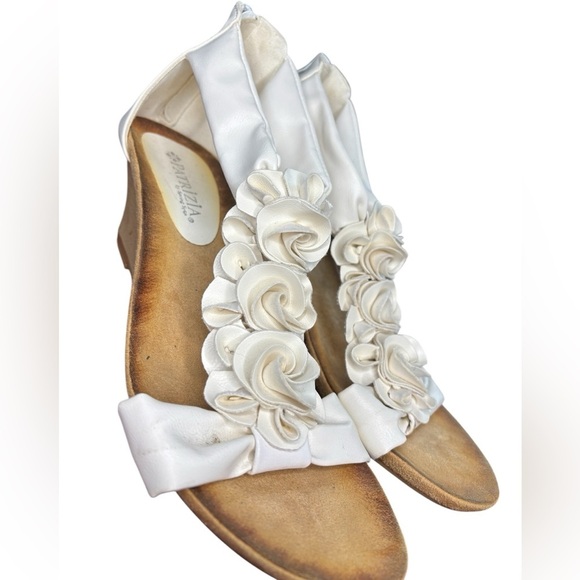 SPRING STEP PATRIZIA HARLEQUIN WHITE WEDGE SANDAL, US 8.5 - Picture 2 of 8